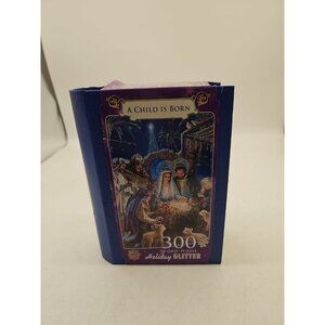 Master Pieces A Child is Born 300 Piece  Ez- Grip, Glitter Puzzle. Nativity NEW!